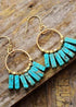 Boho Earrings, Dangle Earrings, Red Blue Green Chakra